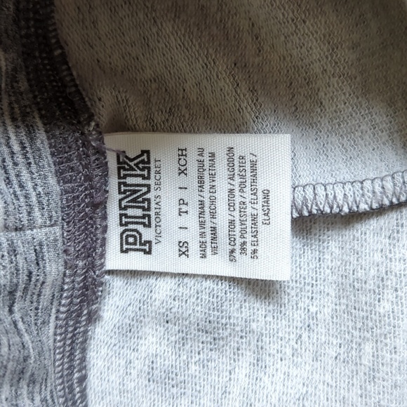 Victoria's Secret pink XS sweatpants pink leg Gray Tie front drawstring - Picture 6 of 8